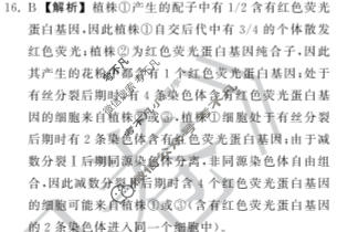 衡中同卷 2022-2023学年度上学期高三年级五调考试(新教材版)生物学答案
