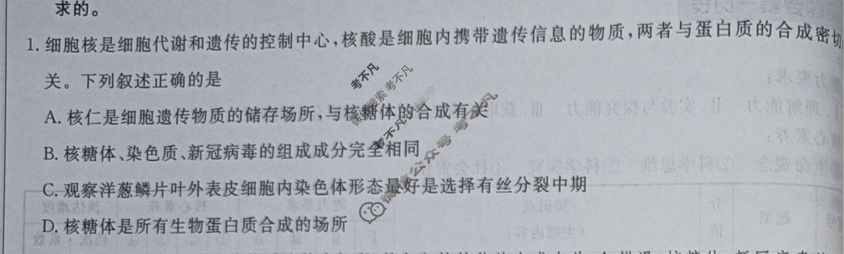 2023届衡水金卷先享题 调研卷[湖南专版]生物(二)2试题