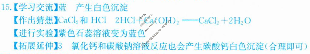 河北省2022~2023学年度九年级结课评估(二)[R-PGZX M-HEB]化学答案