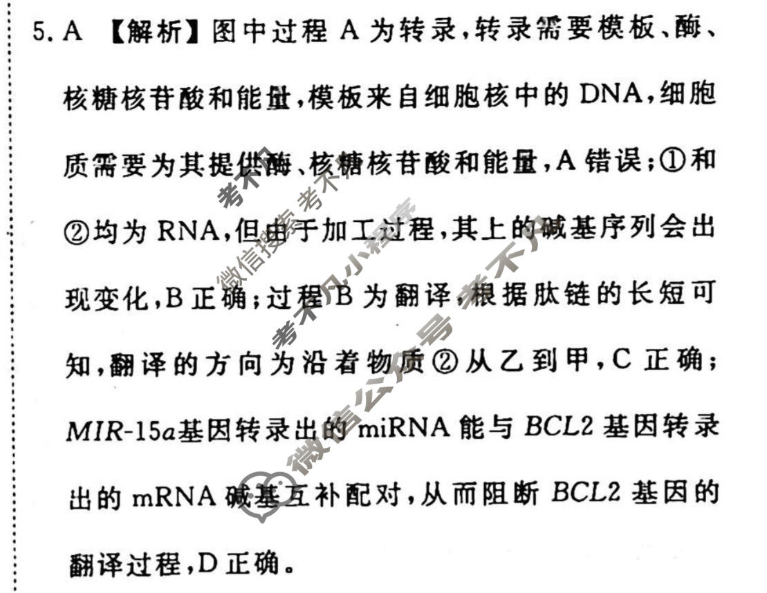 2023届衡水金卷先享题 调研卷[湖北专版]生物学(三)3答案