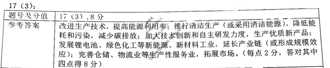 广东省2022~2023学年佛山市普通高中教学质量检测(一)(佛山一模)地理答案
