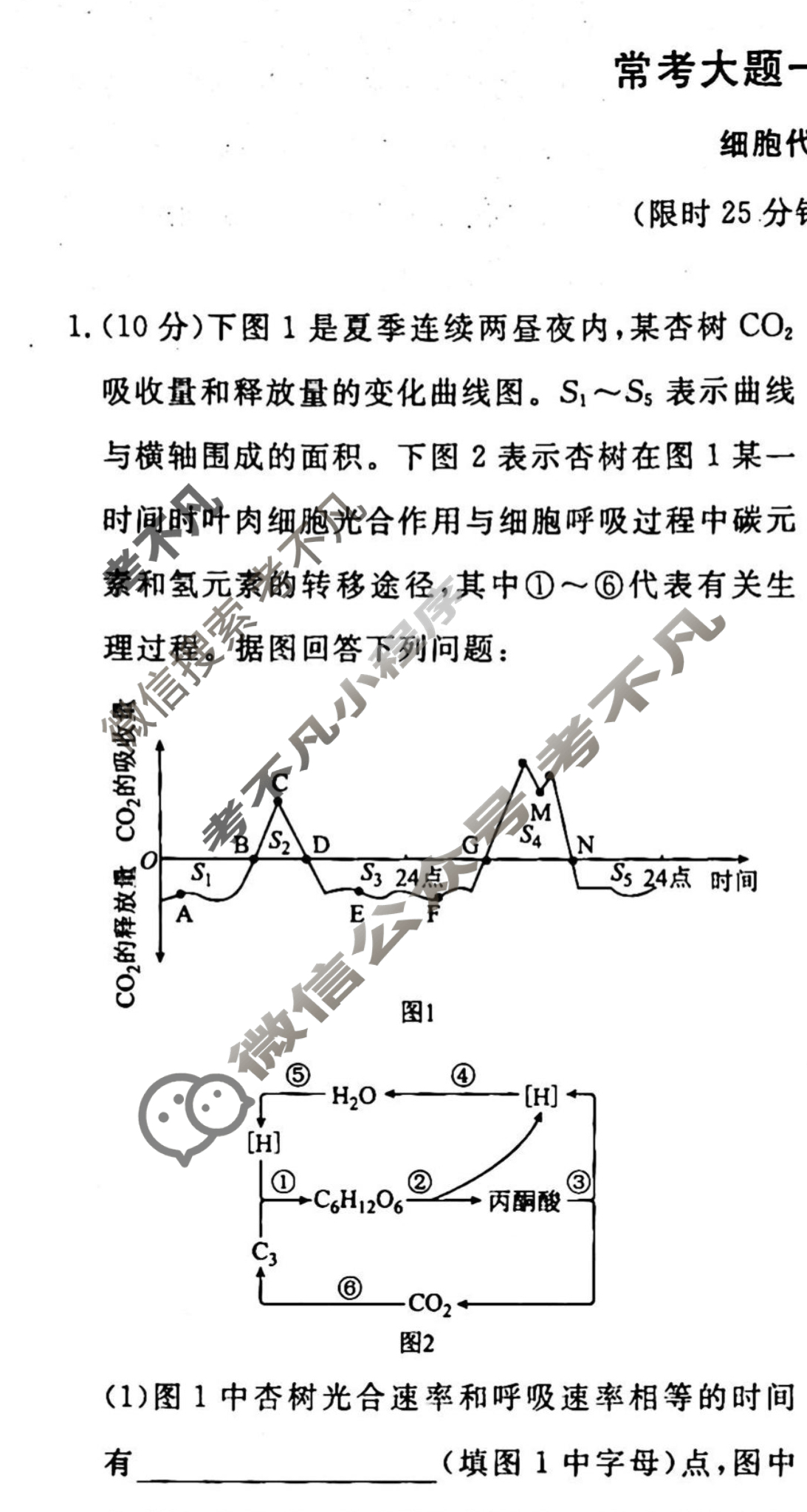 2022-2023衡水金卷先享题 高考备考 专项提分卷[老高考] 生物 常考大题一题8练B(1)试题
