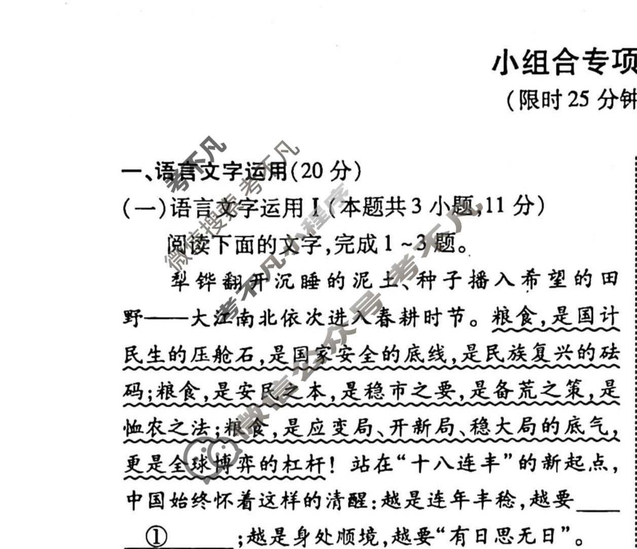 2022-2023衡水金卷先享题 高考备考 专项提分卷[新高考] 语文 小组合专项突破练(5)试题