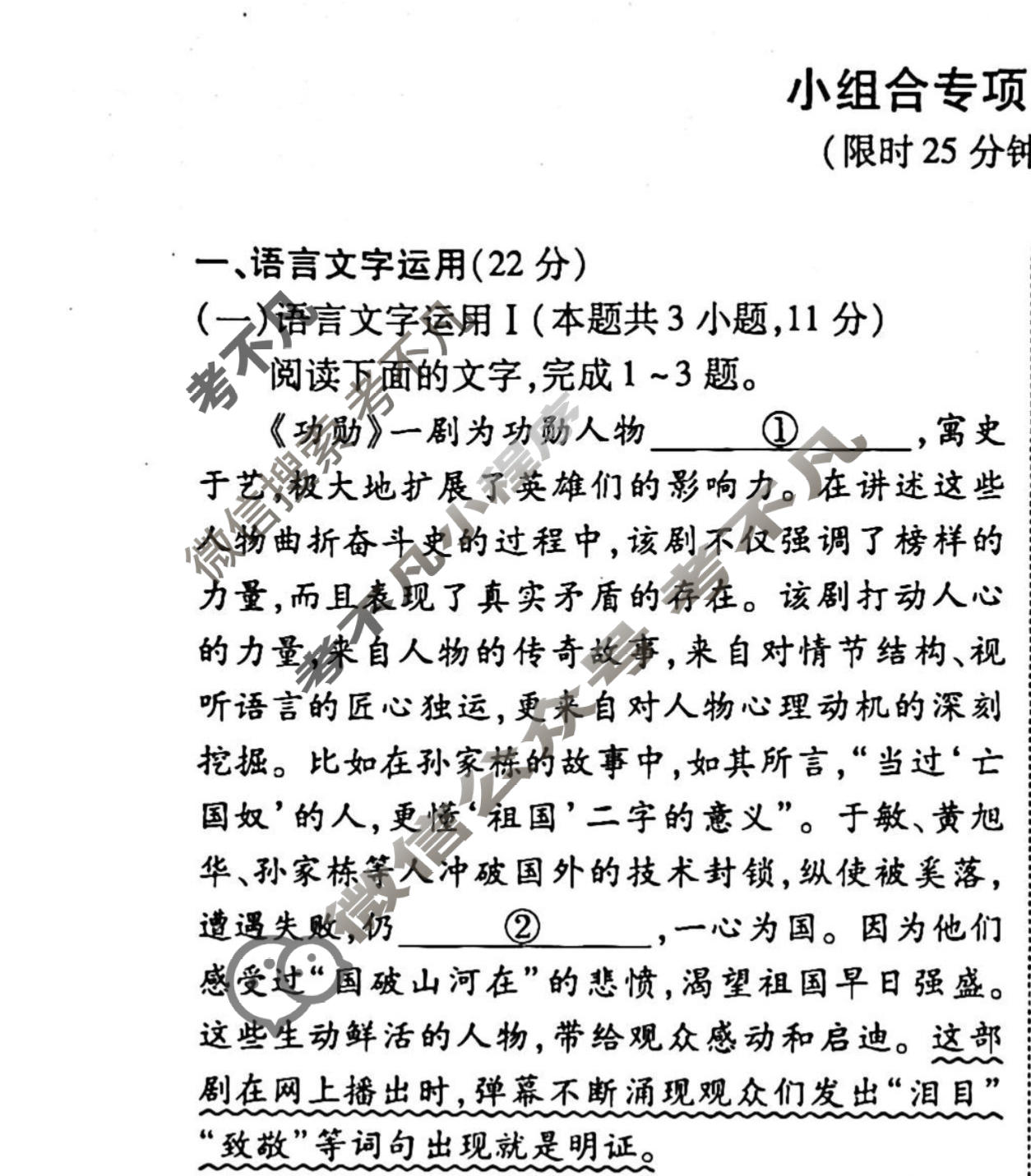 2022-2023衡水金卷先享题 高考备考 专项提分卷[新高考] 语文 小组合专项突破练(30)试题