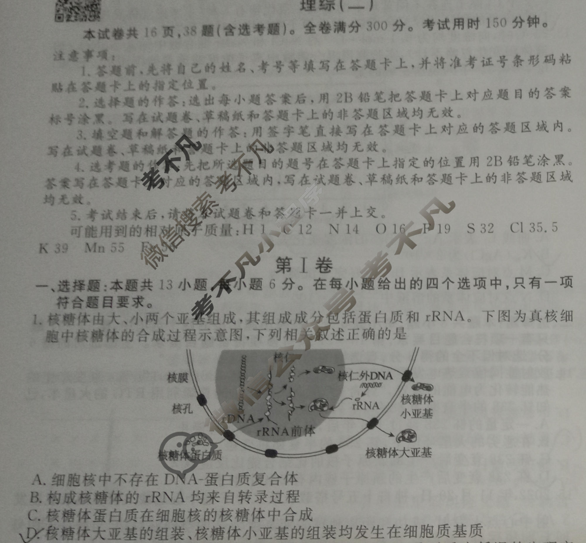 2023届衡水金卷先享题 信息卷[全国乙卷B]理综(二)2试题