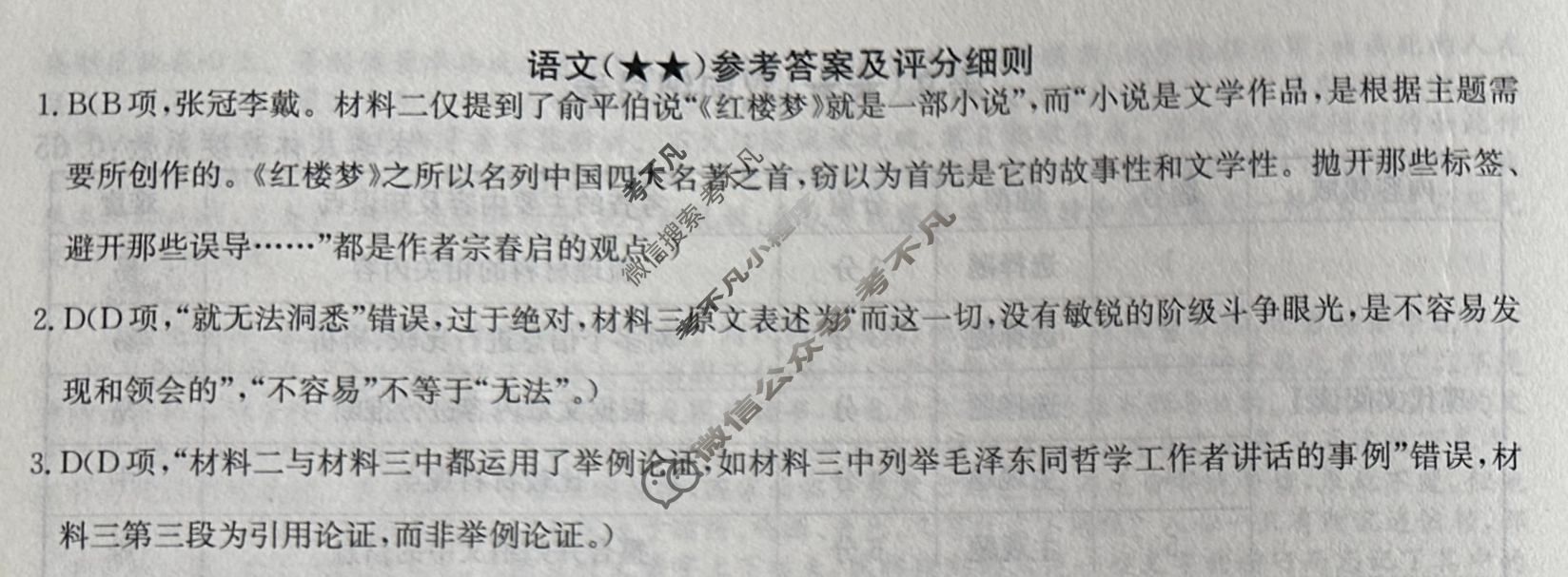 2023年高考临门·名师解密卷[★★]语文XX答案