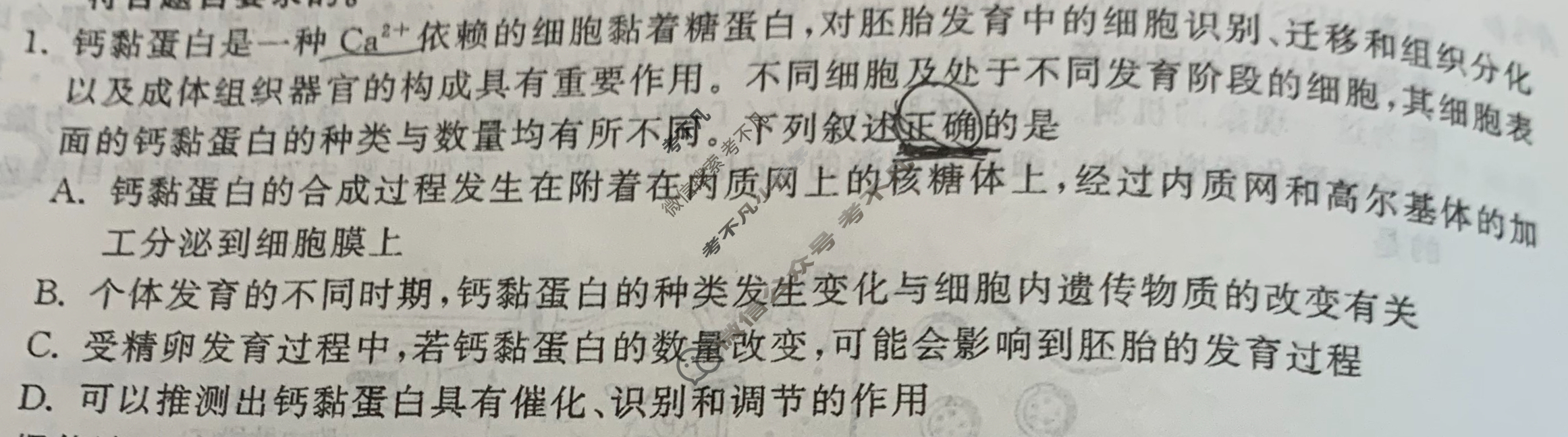 衡中同卷 2022-2023学年度下学期高三年级三调考试[新教材(无角标)]生物试题