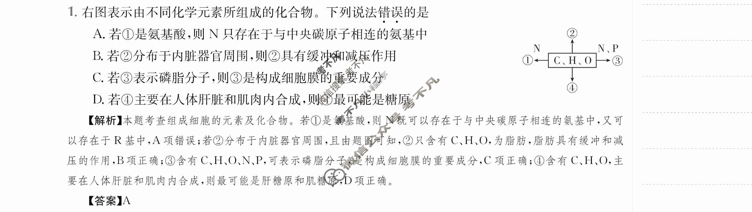 2024年高三第一轮复习周测卷[24·G3ZCJ(新教材老高考)·生物学-R-必考-Y]生物学(二)2答案
