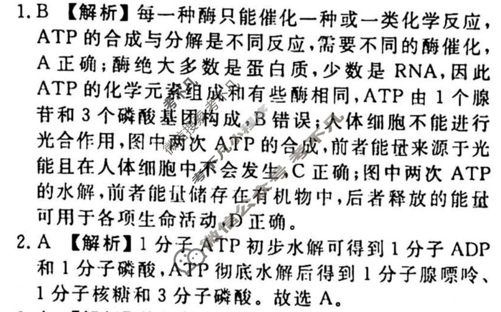 2023-2024衡水金卷先享题 高三一轮复习40分钟周测卷[湖南专版]生物学(五)5答案