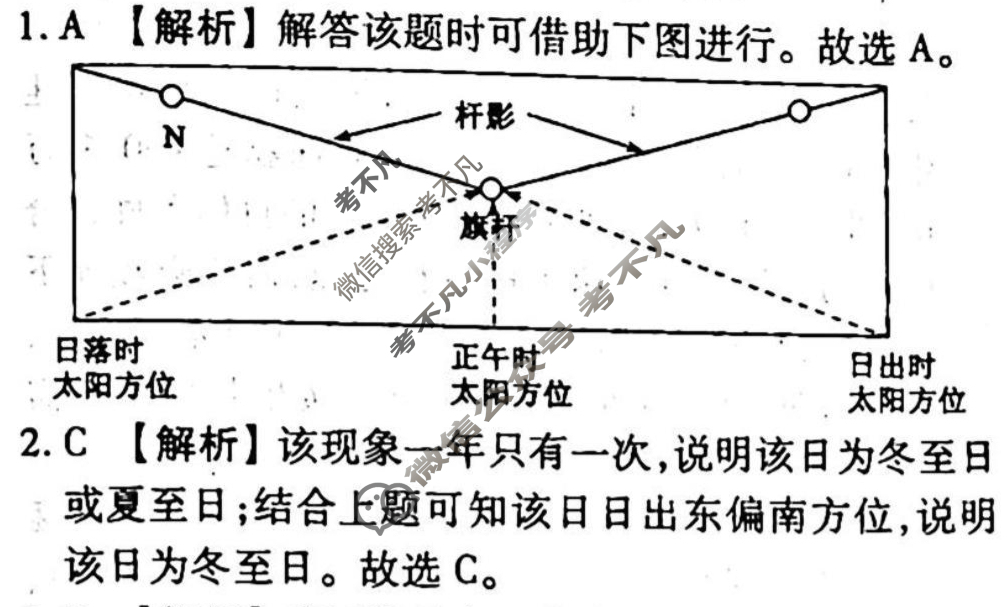 2023-2024衡水金卷先享题 高三一轮复习40分钟单元检测卷[新教材]地理(人教版)(十八)18答案