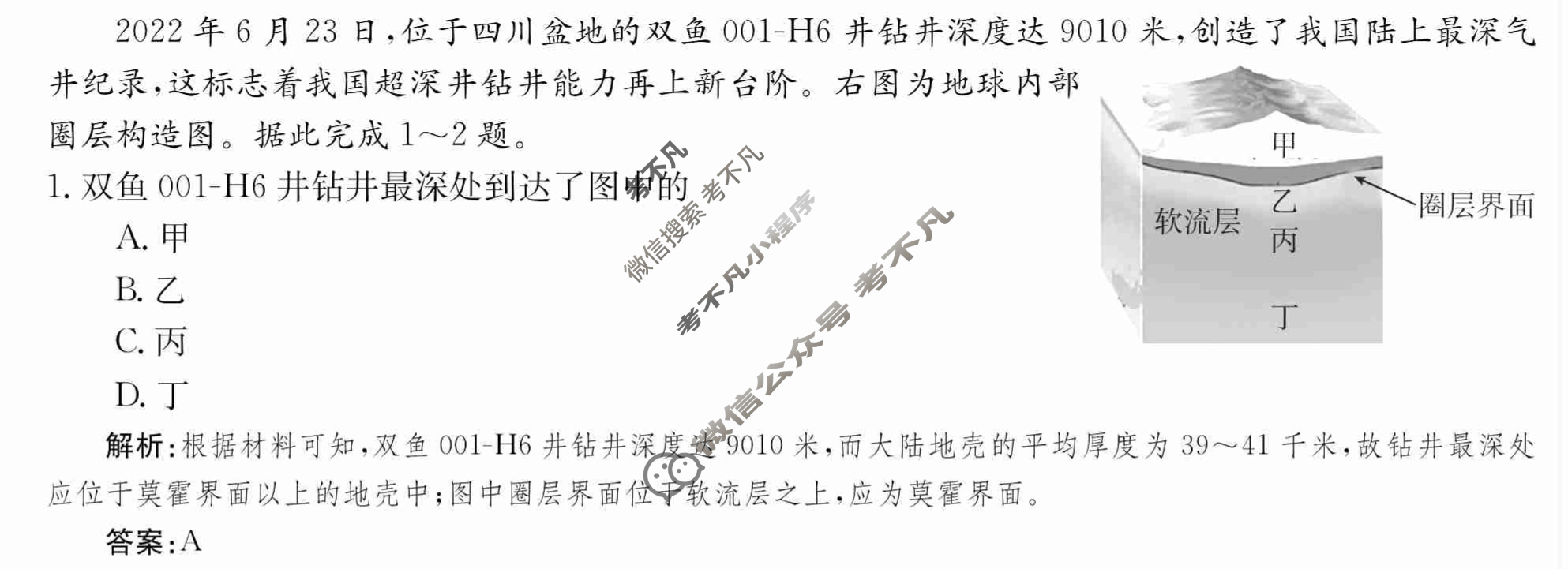 2024年卷行天下·月考卷[24新教材·ZCYK·地理-LJB-必修第一册-YN]地理(二)2 答案