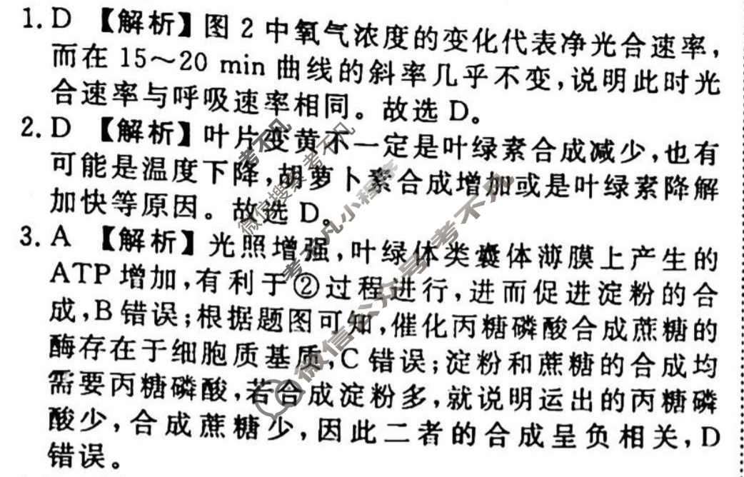 2023-2024衡水金卷先享题 高三一轮复习周测卷[新教材]生物(六)6答案