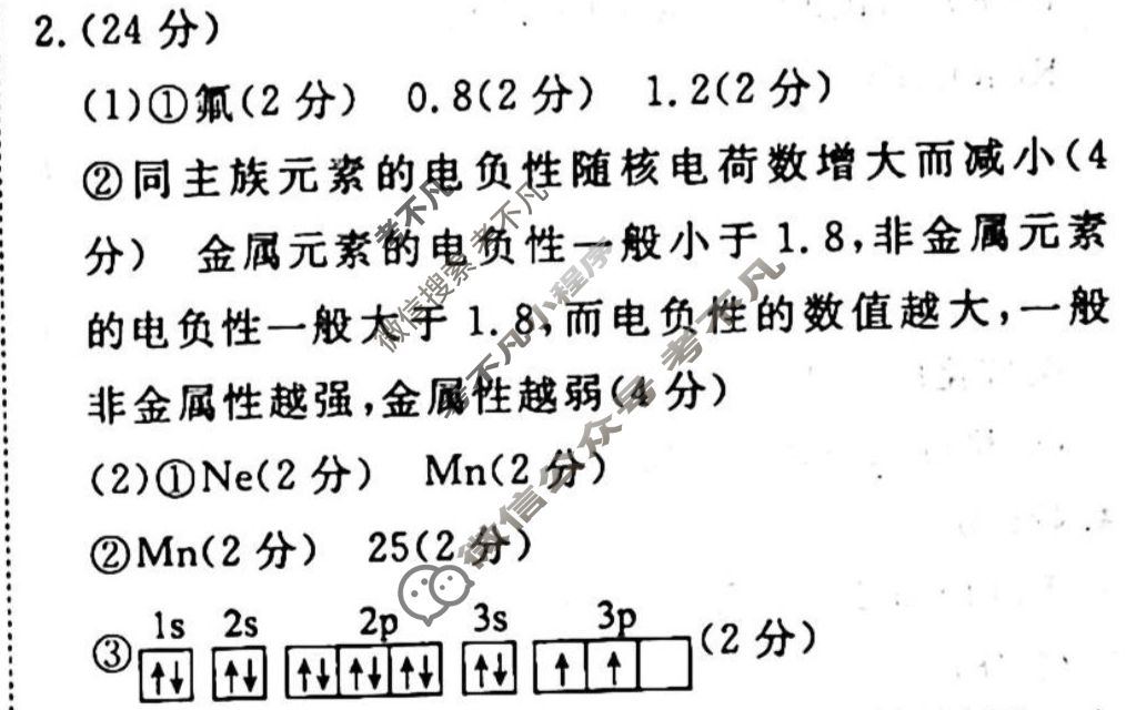 2023-2024衡水金卷先享题 高三一轮复习40分钟单元检测卷[JJ]化学(十七)17答案