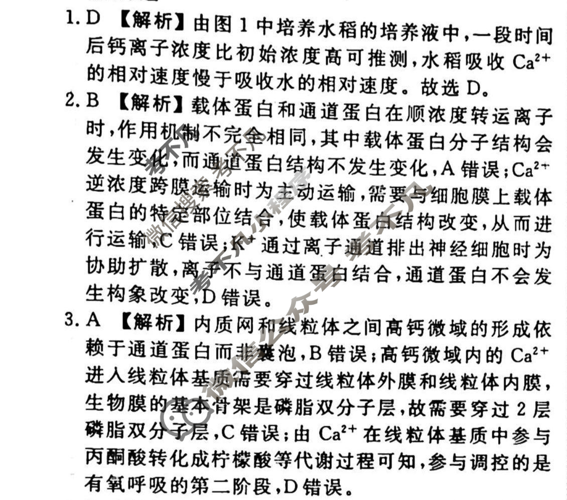 2023-2024衡水金卷先享题 高三一轮复习40分钟周测卷[湖北专版]生物学(四)4答案