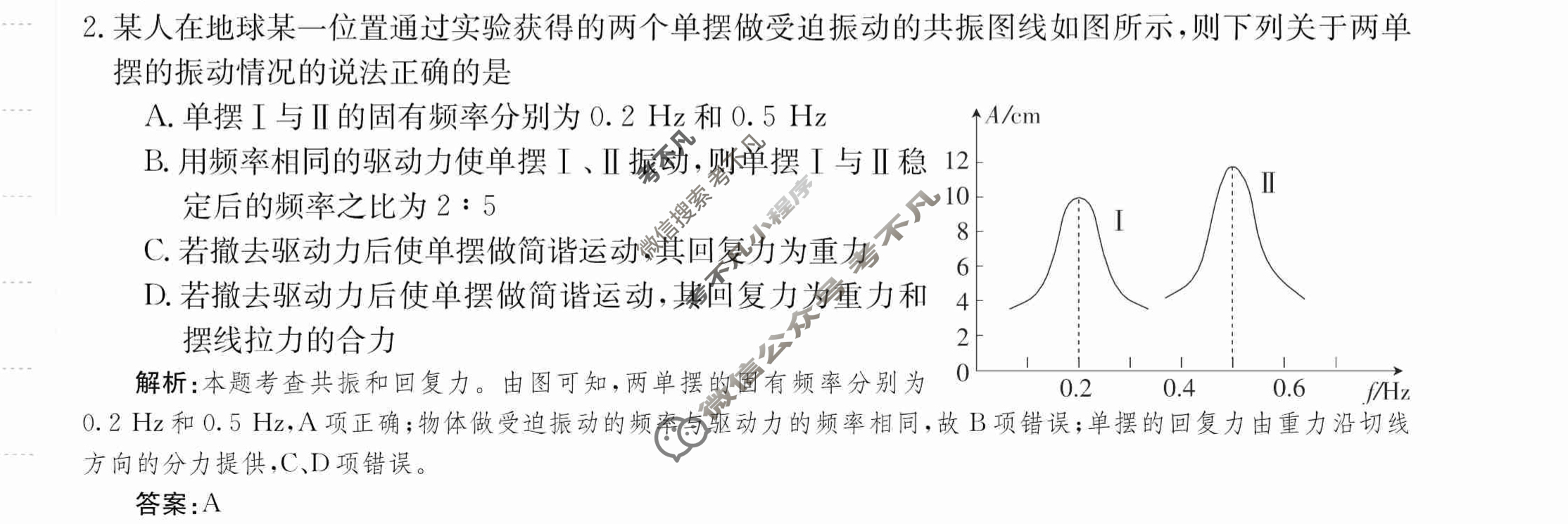 2024年卷行天下·月考卷[24新教材·ZCYK·物理-R-选择性必修第一册-QGA.N]物理(二)2答案