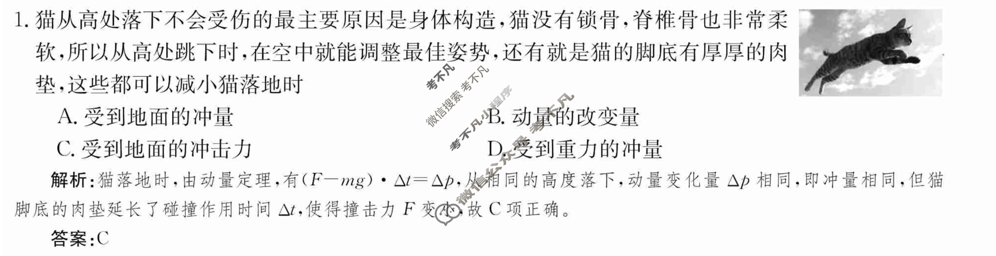 2024年卷行天下·周测卷[24新教材·ZCYK·物理-R-选择性必修第一册-SD]物理(四)4答案