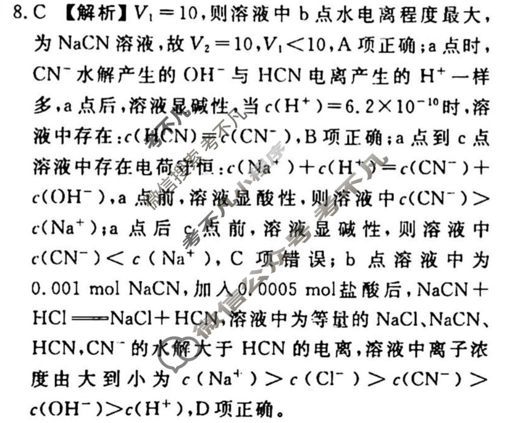 2023-2024衡水金卷先享题 高三一轮复习40分钟周测卷[辽宁专版]化学(十八)18答案
