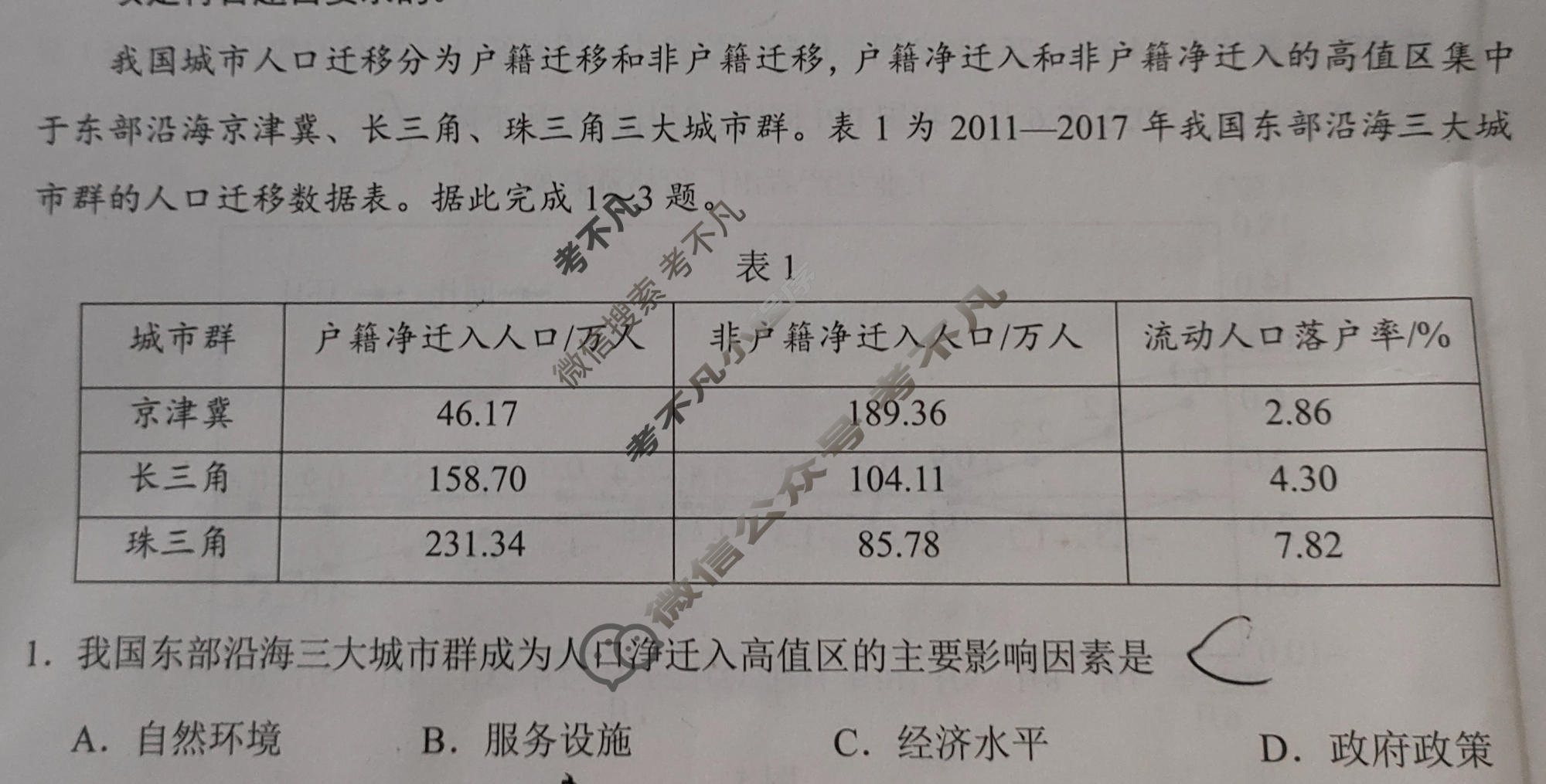 [学科网]2024届高三10月大联考(新课标卷)文科综合(云南专用)试题