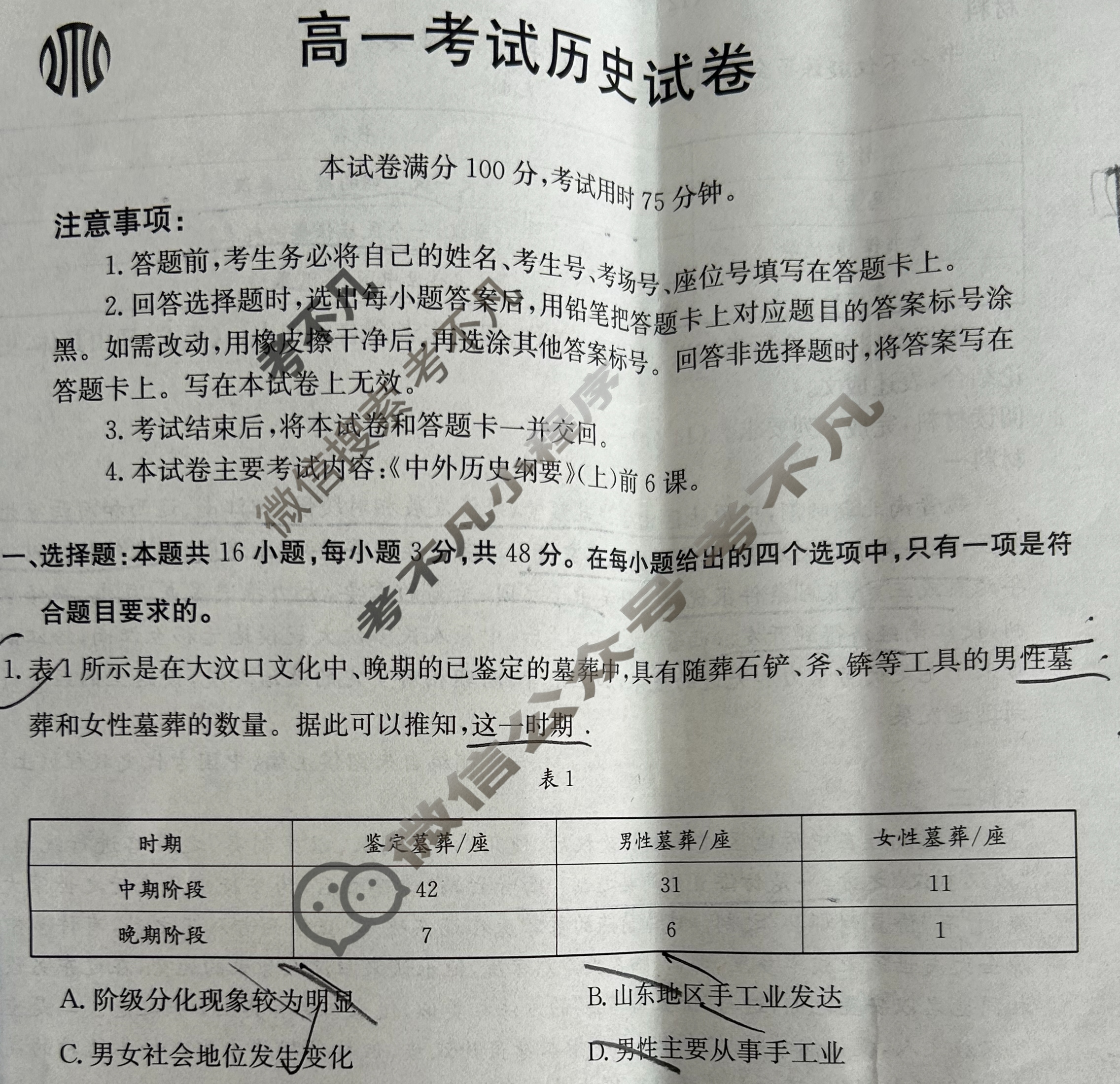辽宁省金太阳2023-2024学年高一年级联考(箭头下面加横杠 LN)历史试题