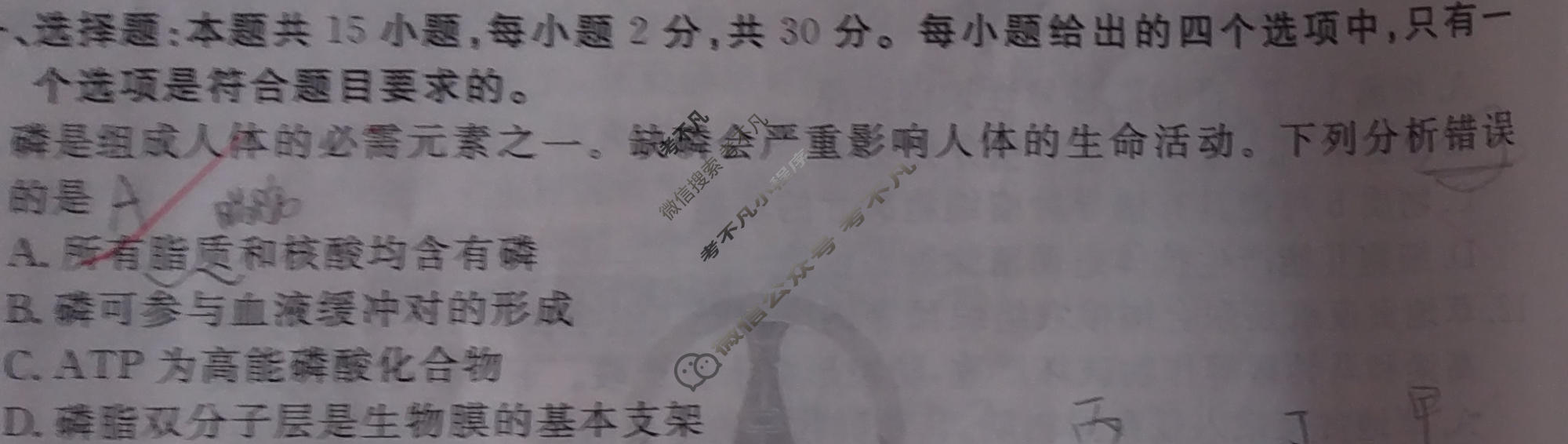 2024年衡水金卷先享题 高三一轮复习夯基卷[安徽专版]生物学(一)1试题