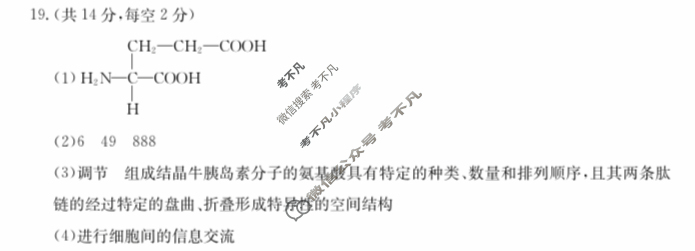 福建省部分达标学校2023~2024学年高一金太阳第一学期期中质量监测(24-121A)生物答案