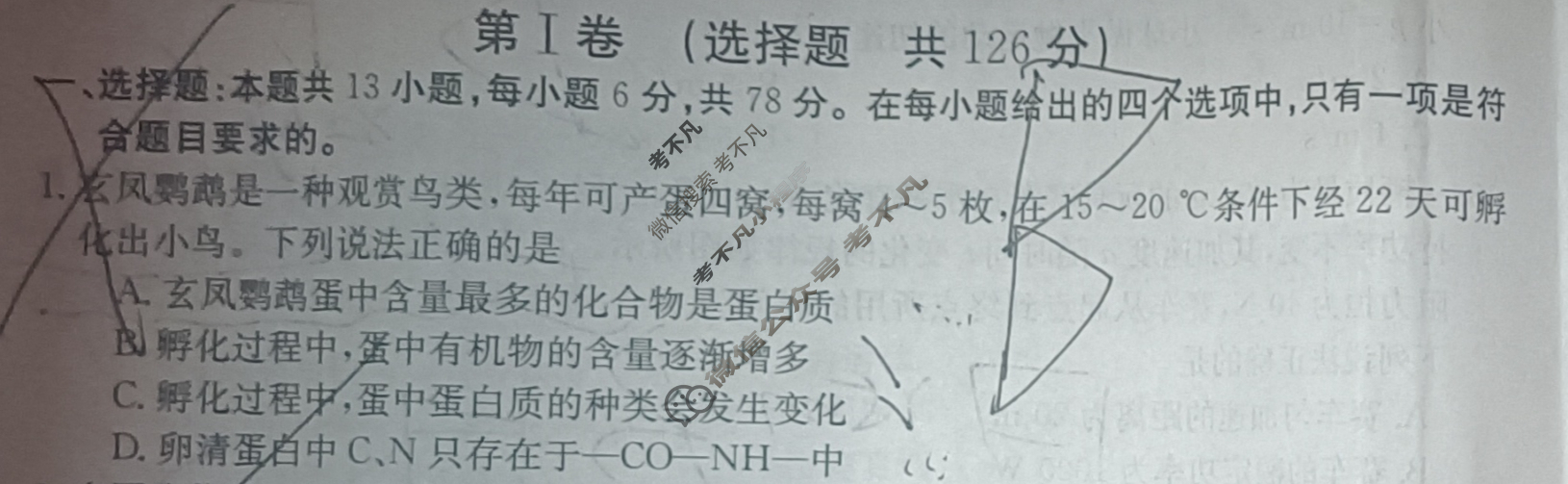 内蒙古2023-2024学年高三金太阳11月联考(♡♡)理科综合试题
