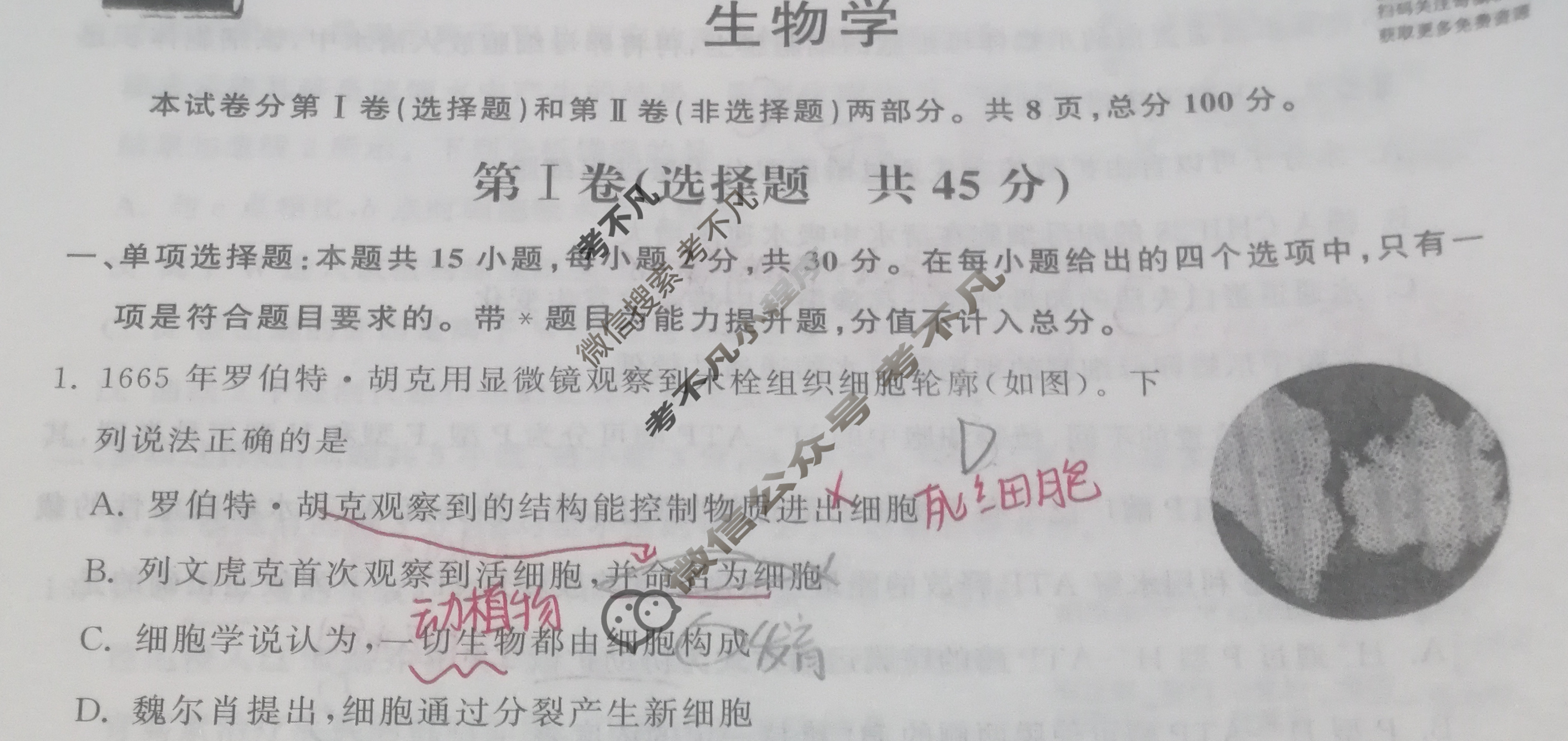 [衡中同卷]2023-2024学年度上学期高三年级一调考试[新教材版X]生物试题
