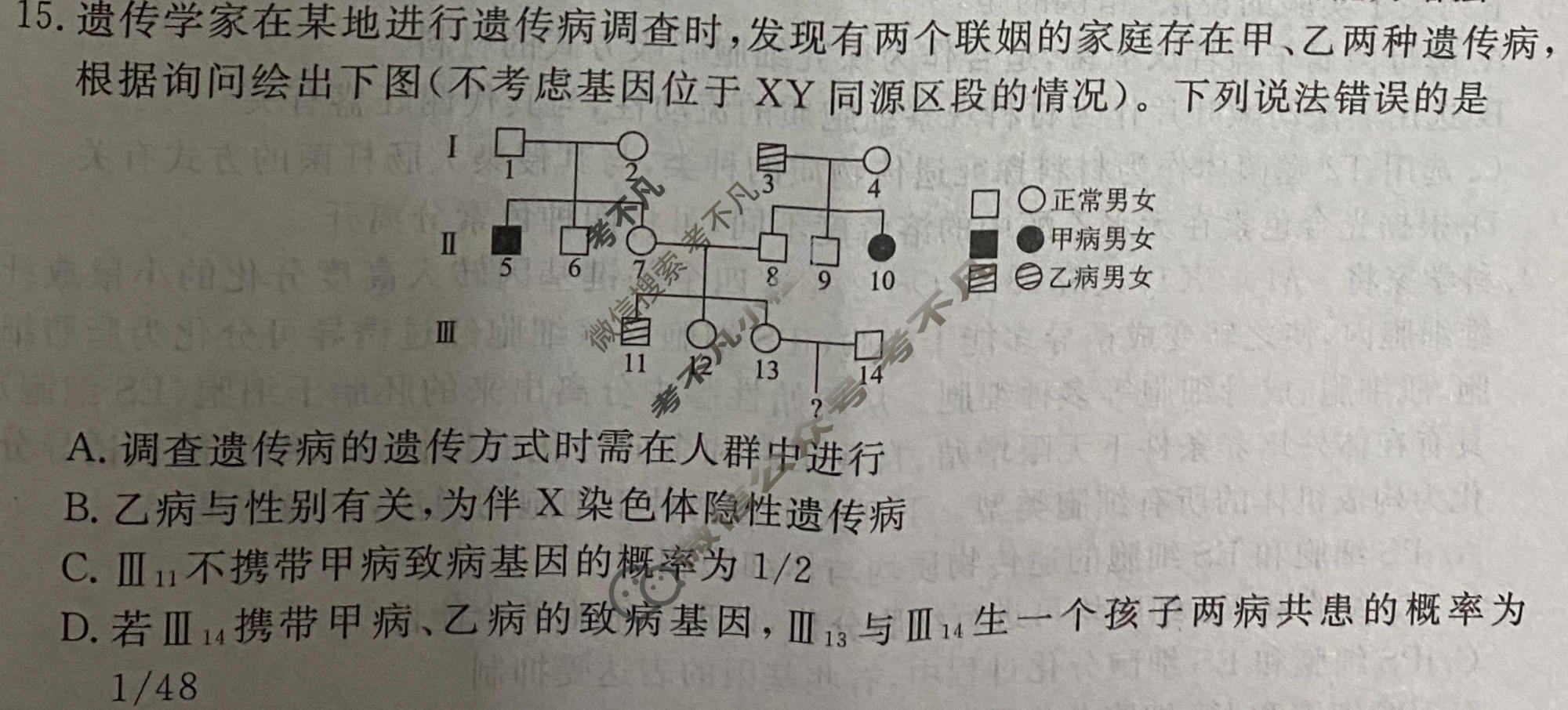 2024年衡水金卷先享题 高三一轮复习夯基卷[河北专版]生物学(二)2试题