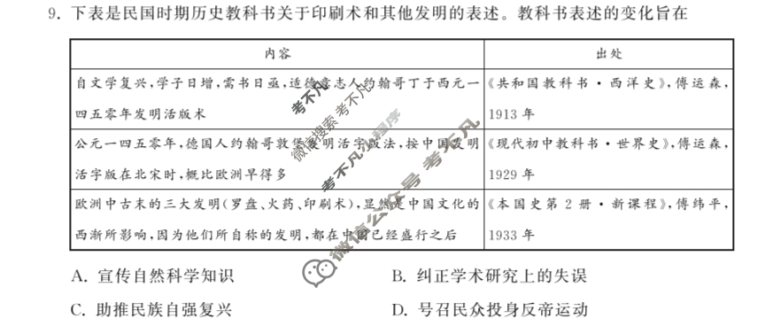 [衡中同卷]2023-2024学年度上学期高三年级五调考试[新教材]历史试题