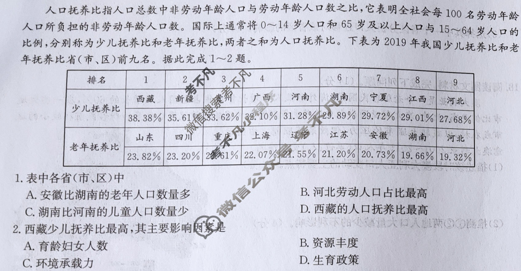 [九师联盟]2024届全国高三单元定向检测卷(新教材KH) 地理(六)6试题