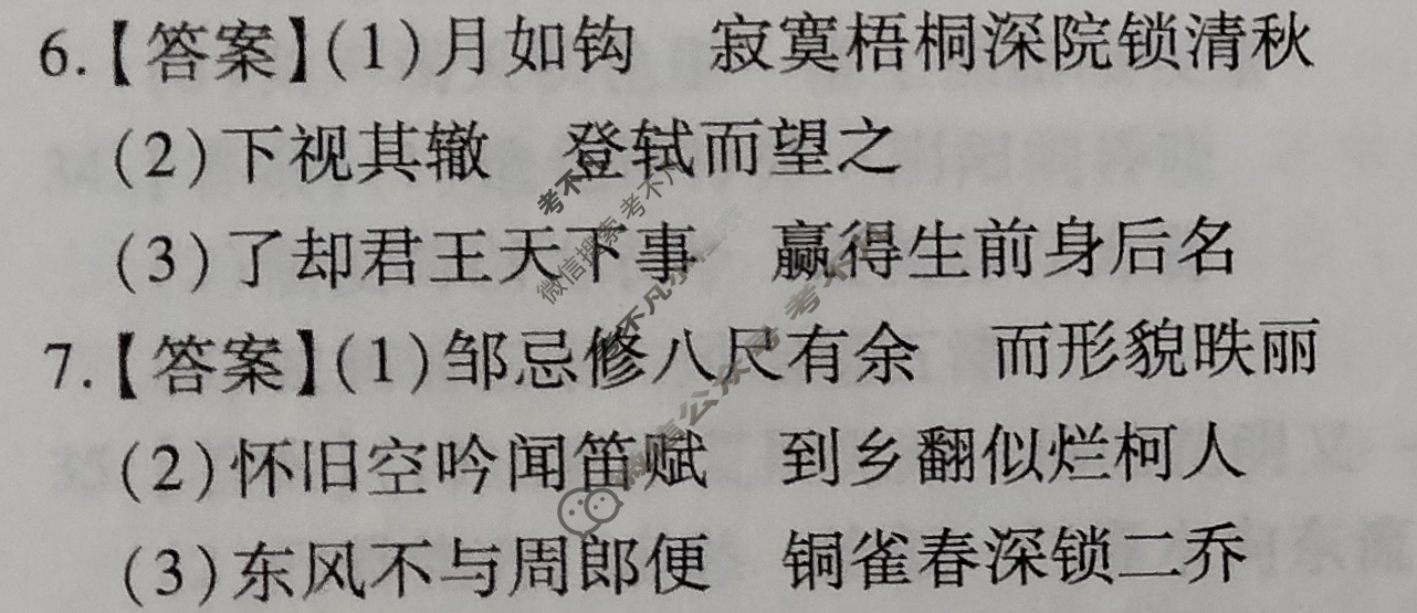 [智慧上进]2024届高三总复习必刷卷·老高考周周测·语文(二十)20答案