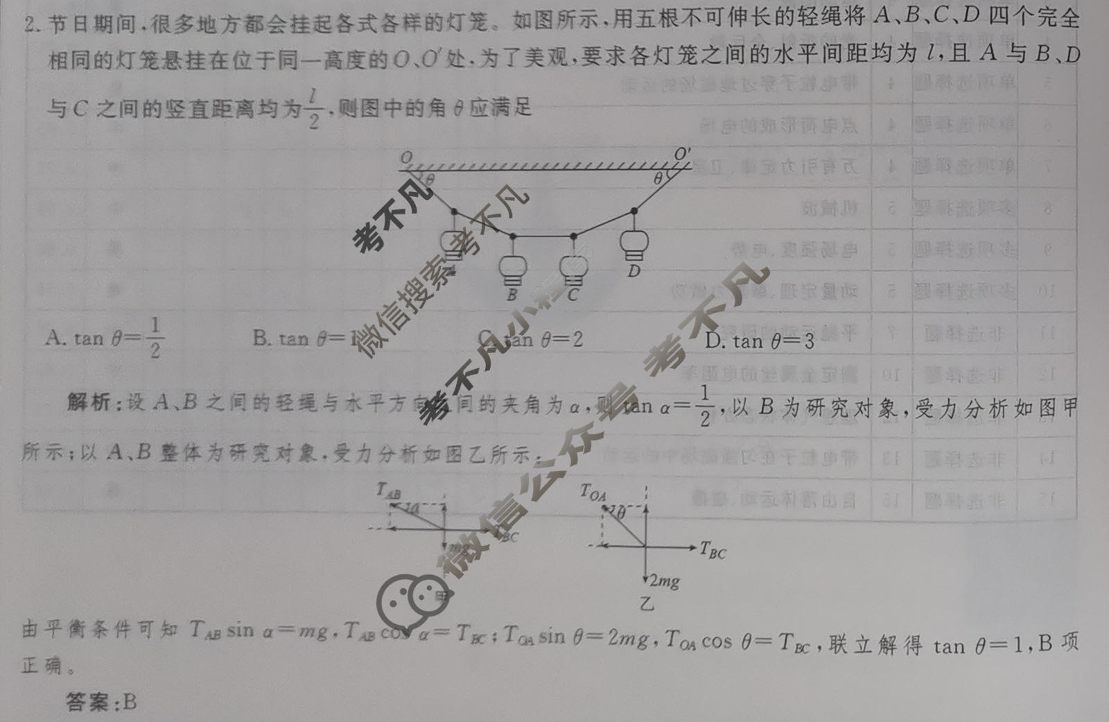 2024年衡水金卷先享题 高三一轮复习夯基卷[甘肃专版XD]物理(二)2答案