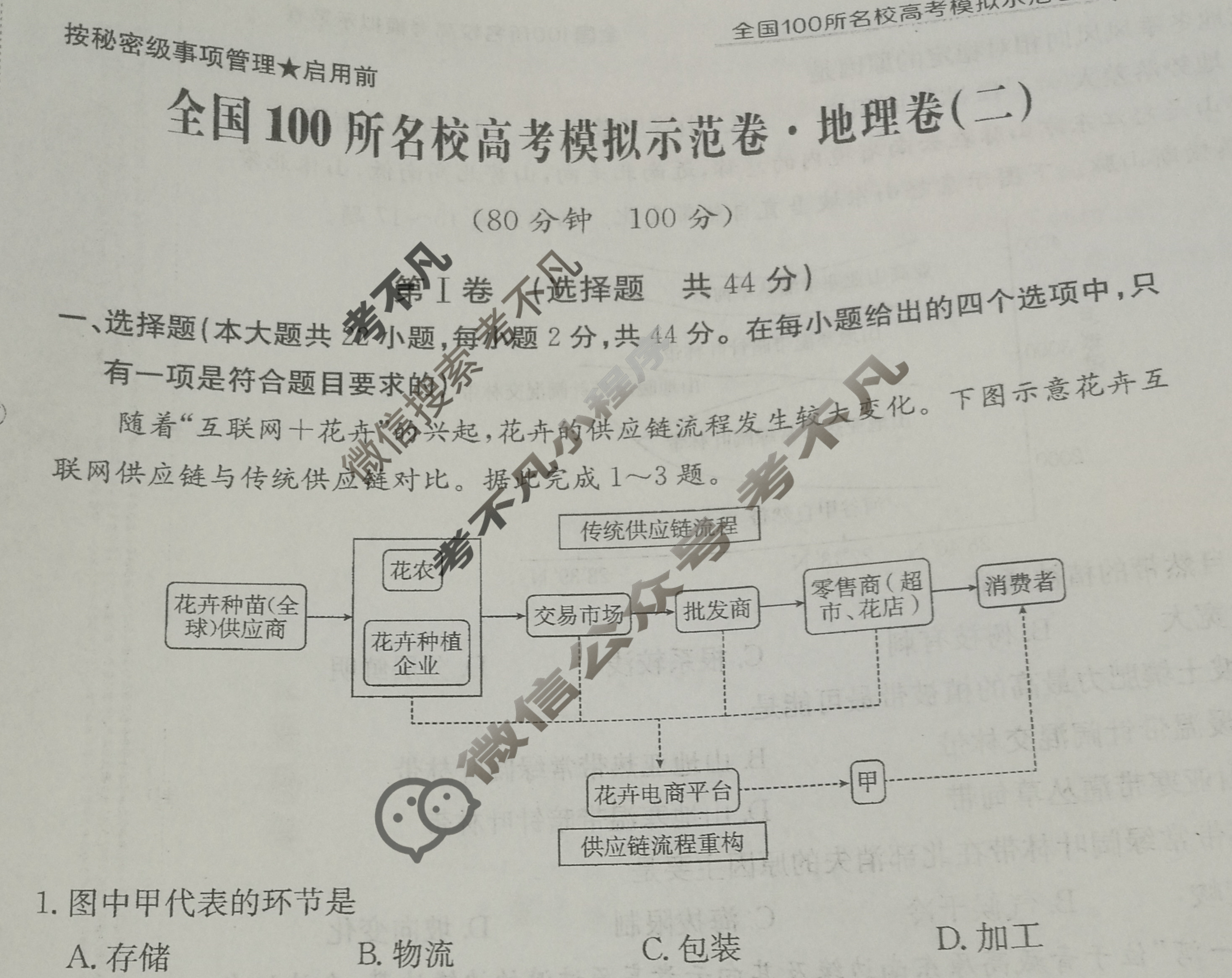 2024年全国100所名校高考模拟示范卷·地理(二)2[24·ZX·MNJ·地理·N]试题