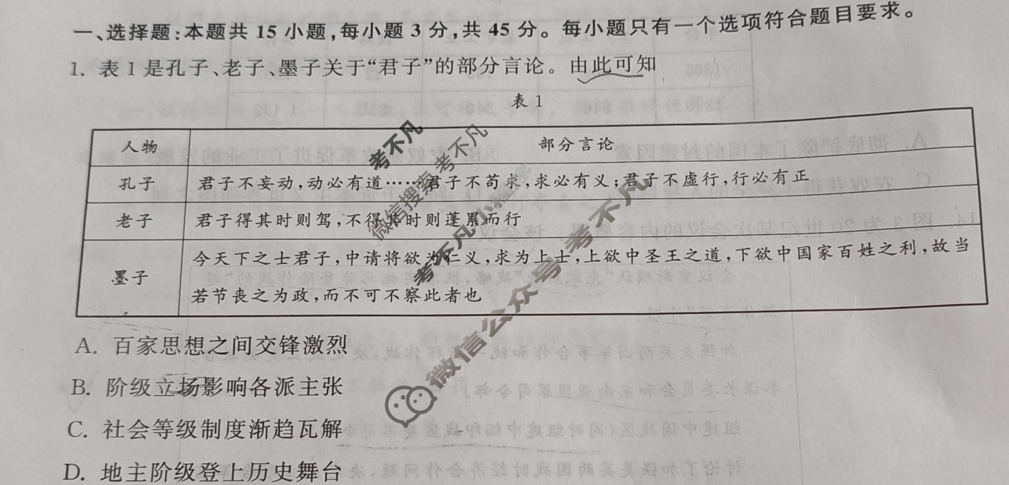 2024届衡中同卷 调研卷[新教材版E]历史(二)2试题