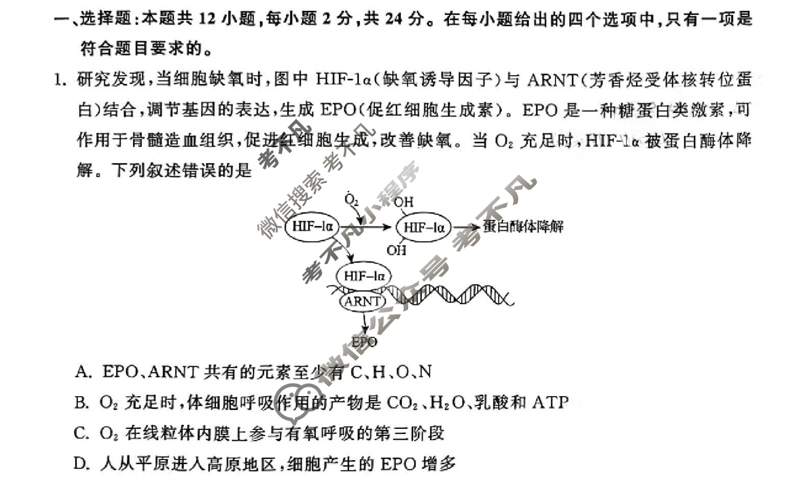 [衡中同卷]2023-2024学年度高三一轮复习滚动卷[湖南专版]生物学(五)5试题