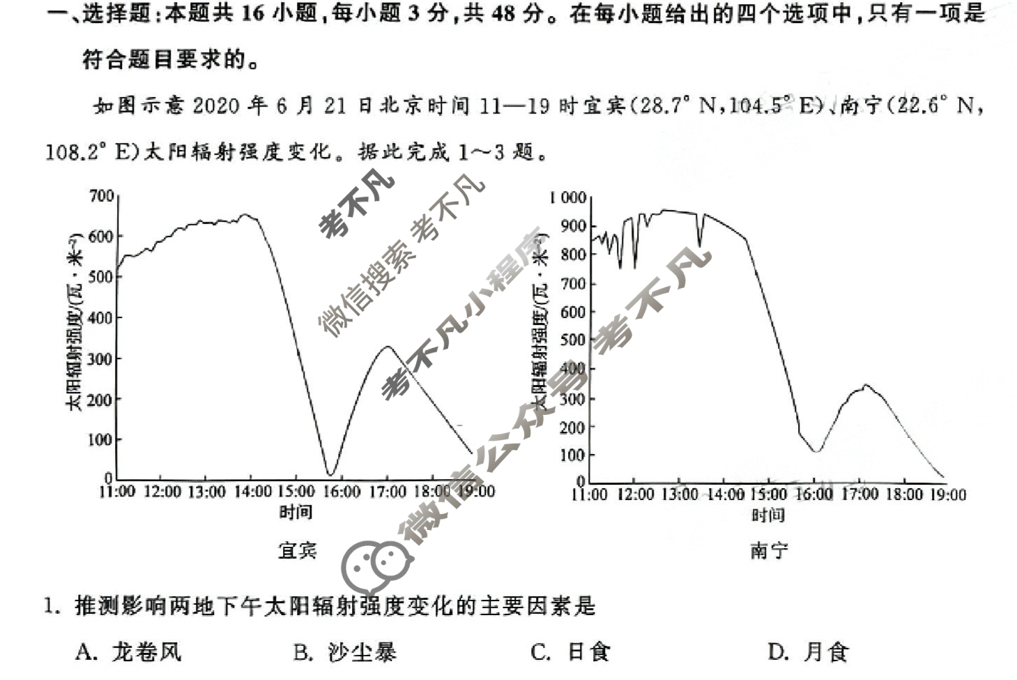 [衡中同卷]2023-2024学年度高三一轮复习滚动卷[湖南专版]地理(一)1试题