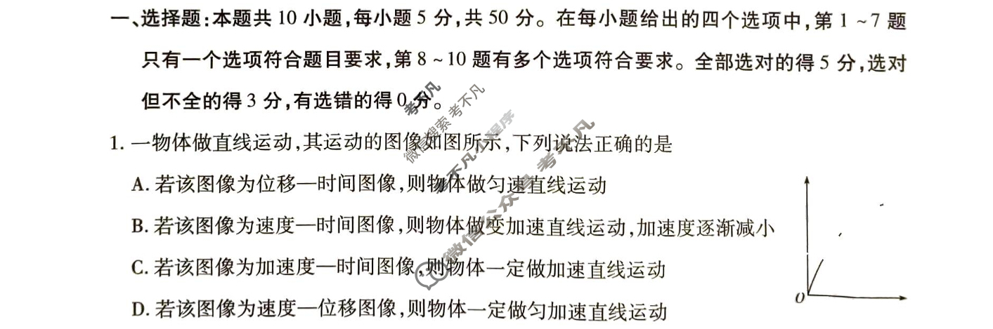 [天一大联考]2023-2024学年高中毕业班阶段性测试(三)3物理(老教材版)试题