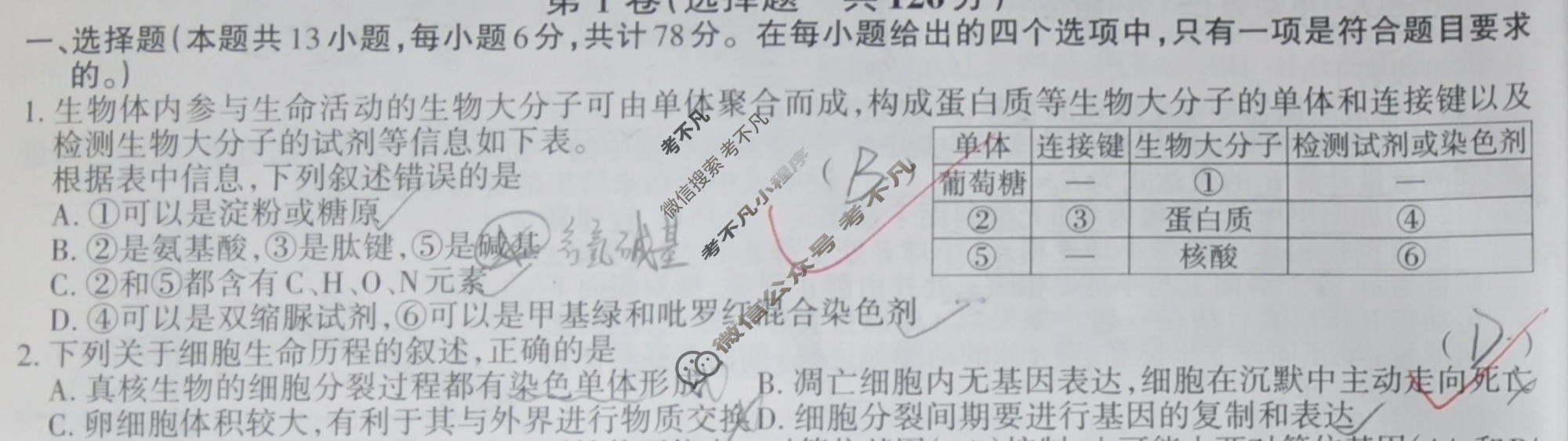 高三2024年全国普通高等学校招生统一考试 JY高三·A区专用·模拟卷(一)1理科综合试题