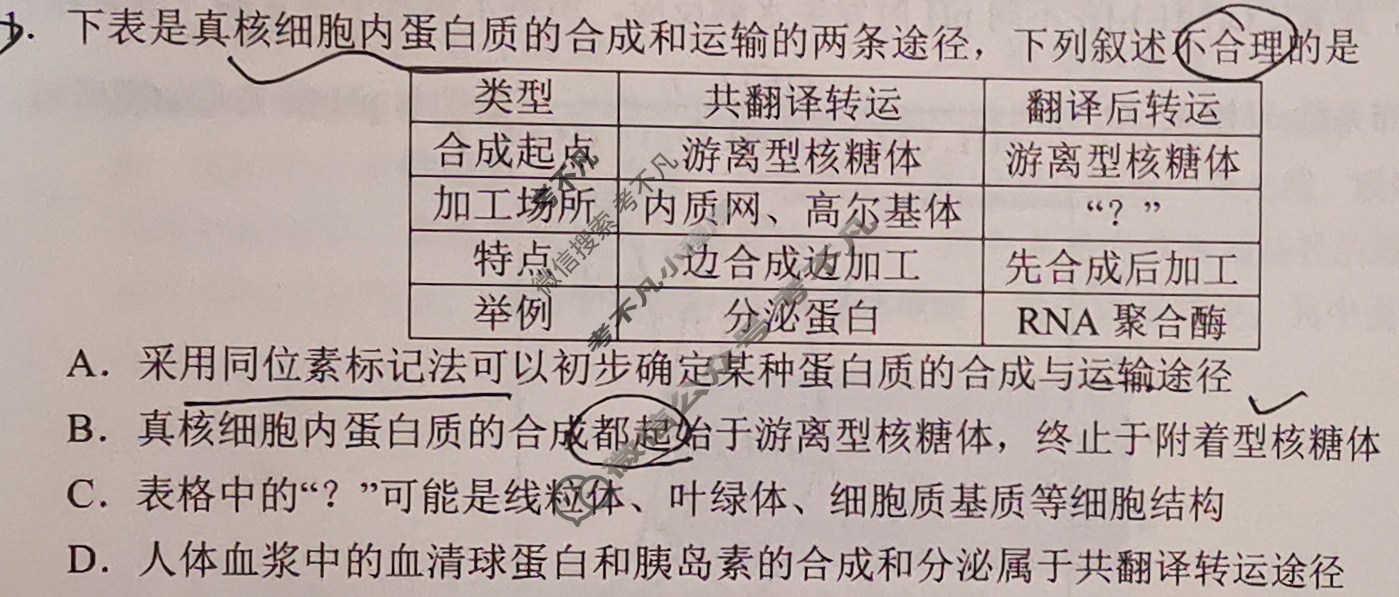 [学科网]2024届高三1月大联考(新课标卷)理科综合试题