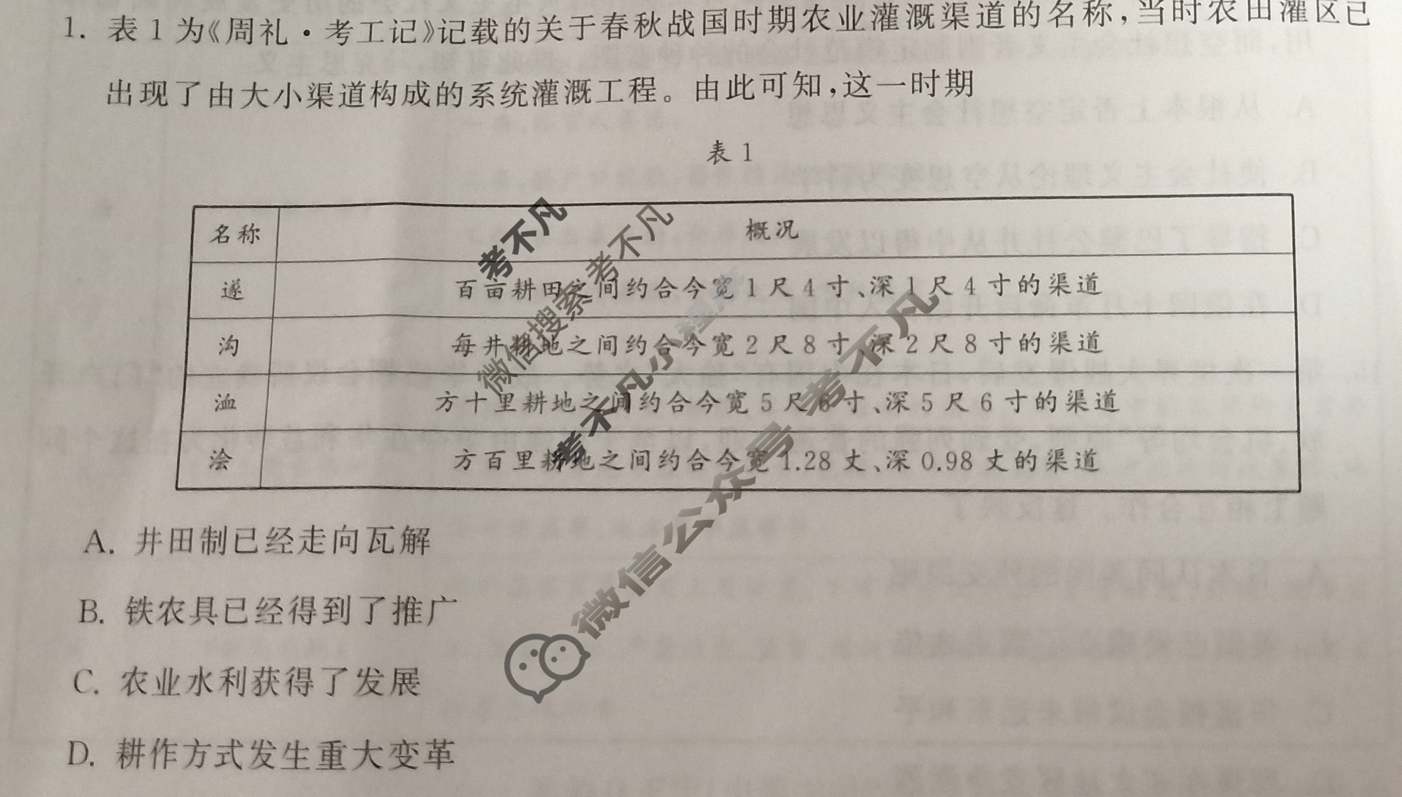 2024届衡中同卷 调研卷[新教材版L]历史(一)1试题