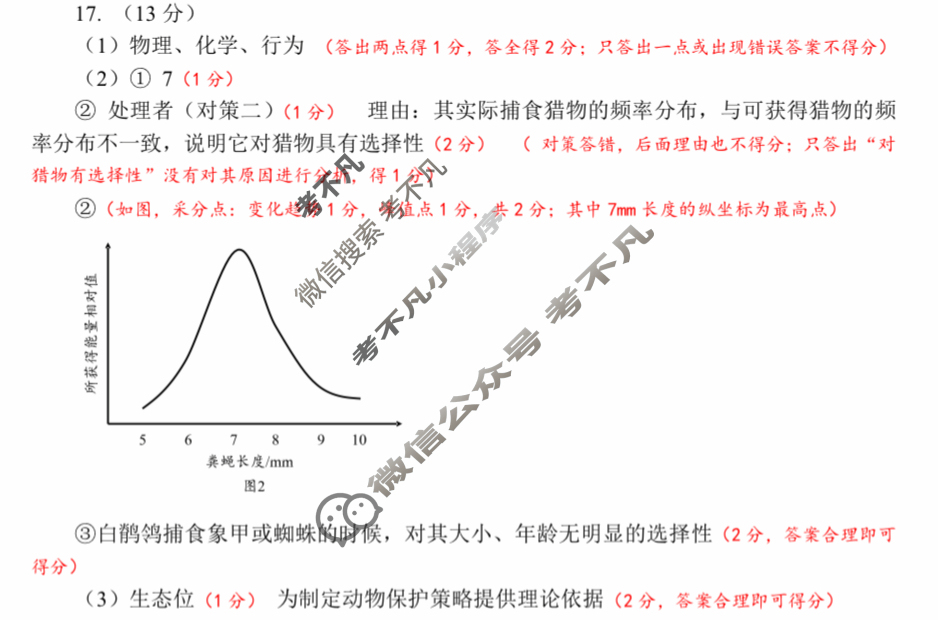 [福建省]厦门市2024届高中毕业班第一次质量检测(厦门一检)生物答案
