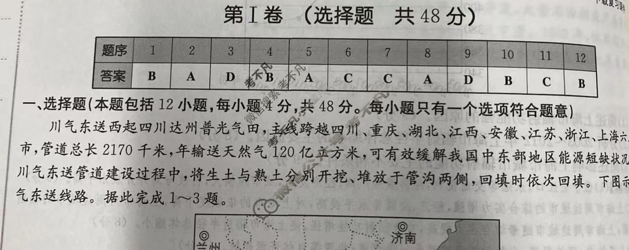 2024年高三第一轮复习周测卷[24·G3ZCJ(新高考)·地理-R-必考-QGB]地理(二十二)22答案