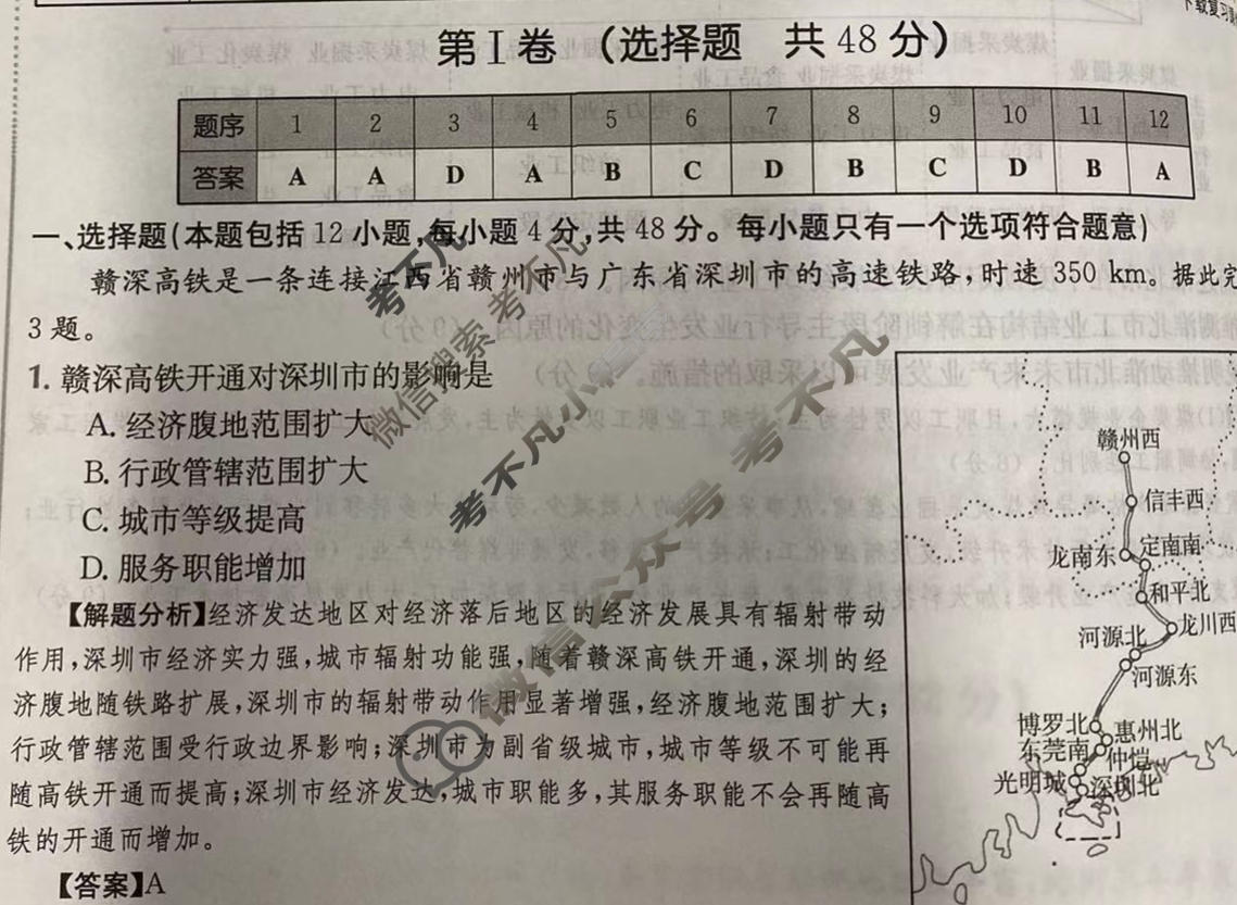 2024年高三第一轮复习周测卷[24·G3ZCJ(新高考)·地理-R-必考-QGB]地理(二十一)21答案