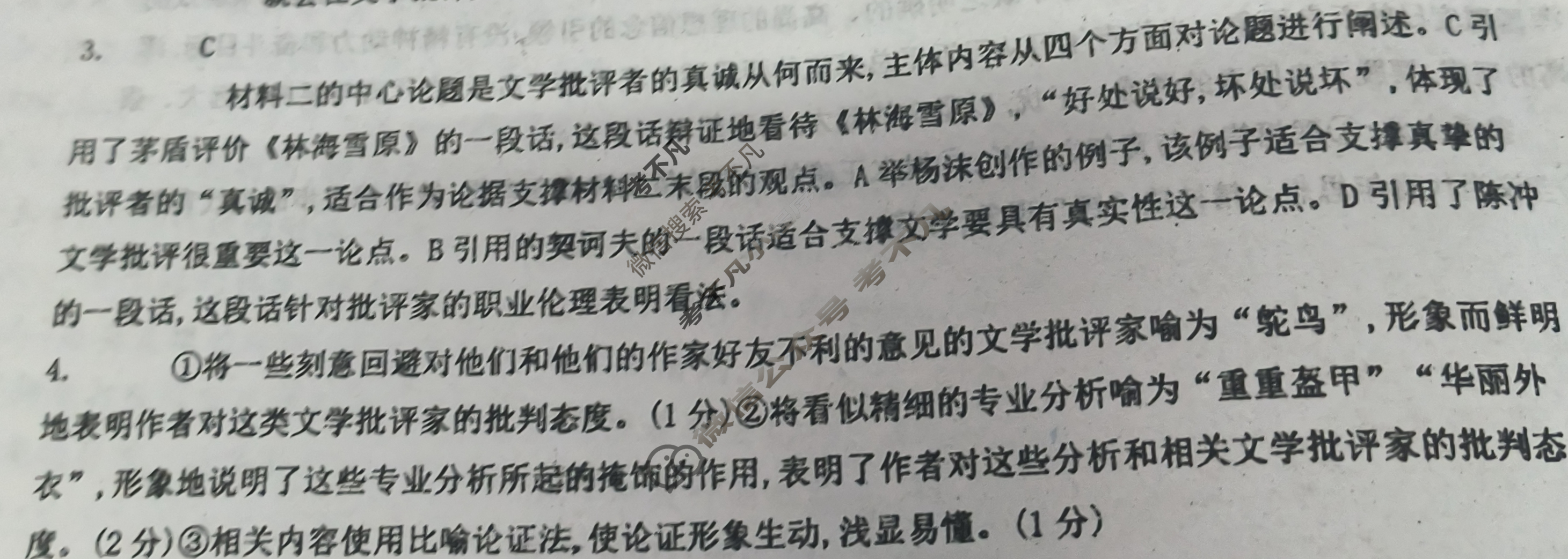 2024年100所名校高考模拟金典卷[24新高考·JD·语文-QG]语文(十)10答案