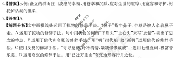 2024年全国100所名校高三单元测试示范卷[24·G3DY(新高考)·语文-R-必考-FJ]语文(二十二)22答案