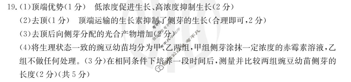 江西省2023-2024学年高二金太阳1月联考(24-315B)生物答案