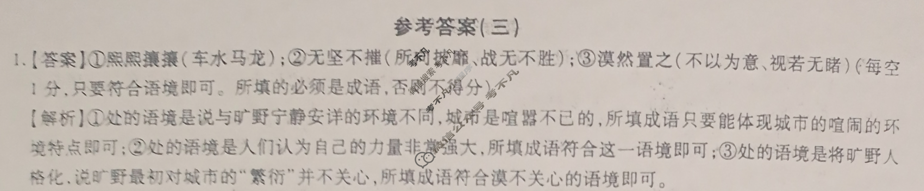 [智慧上进]2024届限时训练·单科模拟必刷卷·语文(三)3答案