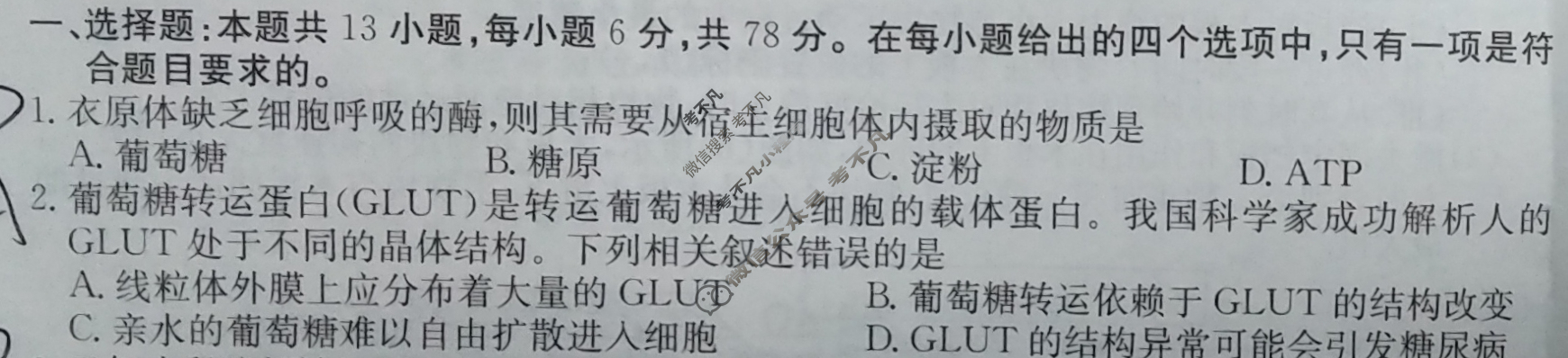 高三2024年全国高考·模拟调研卷(三)3理科综合L试题
