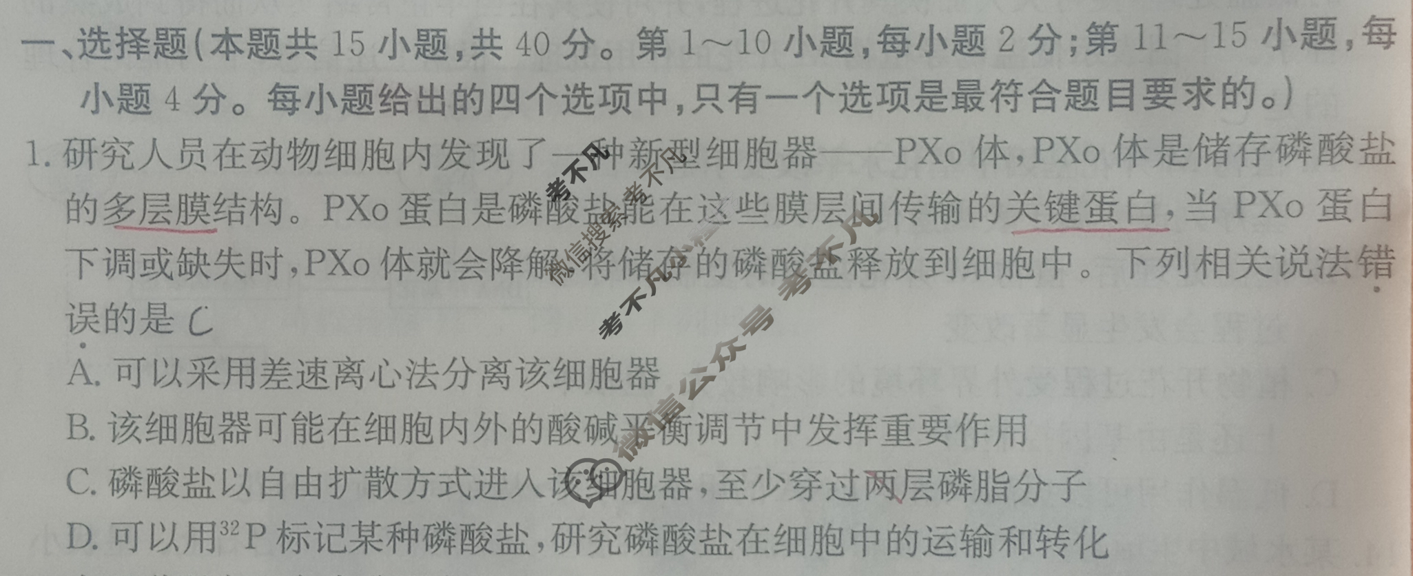 福建省2024年普通高中学业水平选择性考试·生物学(四)4[24·(新高考)ZX·MNJ·生物学·FJ]试题