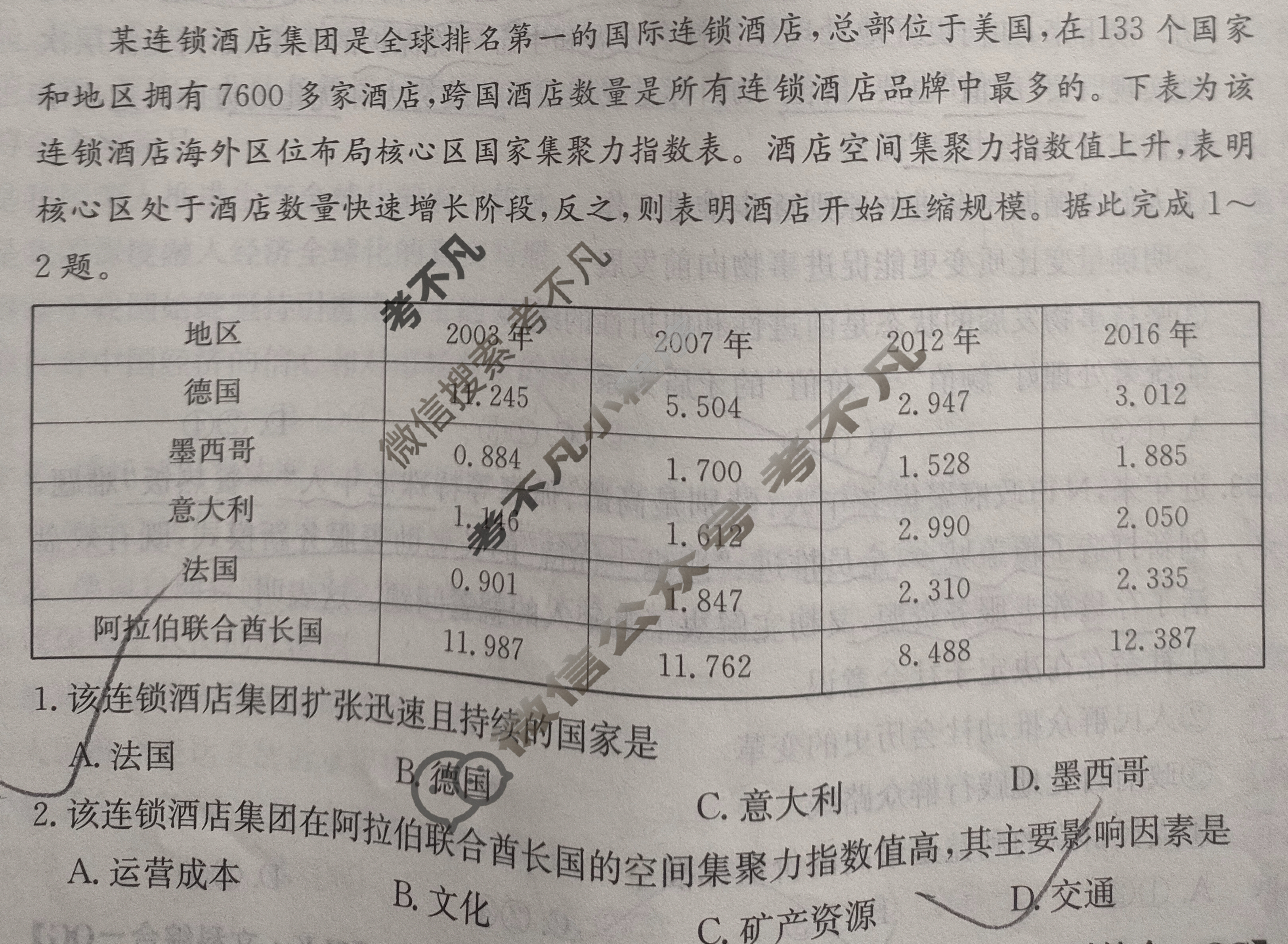 [全国大联考]2024届高三第七次联考 7LK·文科综合-QG 文科综合试题